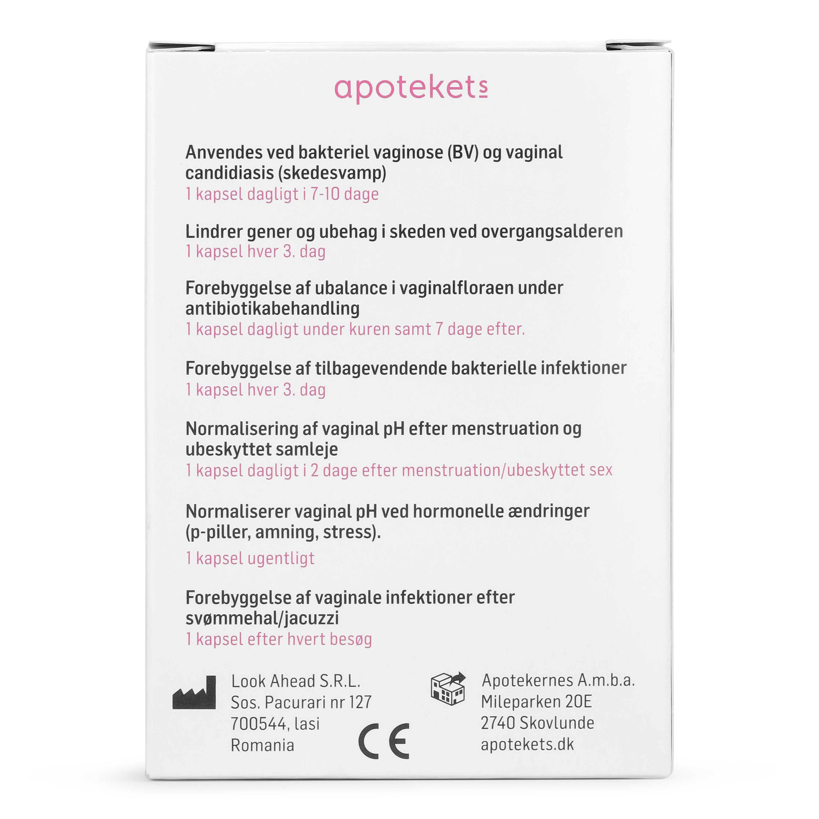 228617 Apotekets Vaginalkapsler 10Stk Bagside