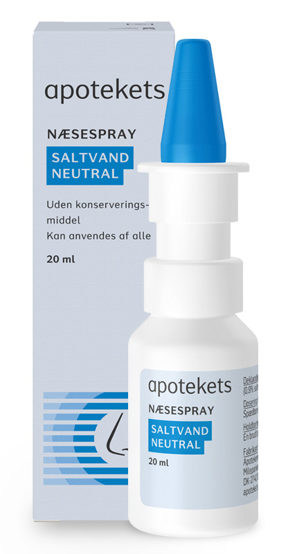 Produktiv amplifikation Rusten Saltvandsnæsespray fra Apotekets - mod forkølelse & allergi