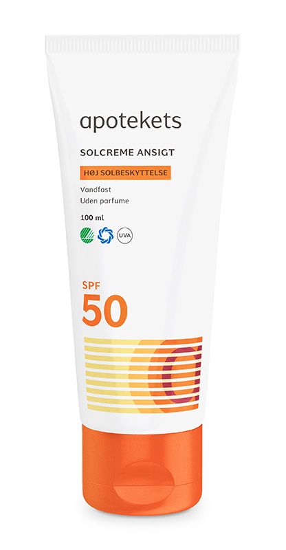 Vandfast Solcreme Faktor 50 (100 ml) til ansigtet |