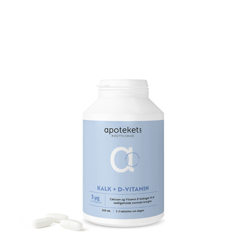 Apotekets Kalk + D-vitamin 5 µg, 240 stk.