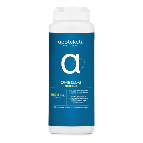Apotekets Omega-3 Fiskeolie 1000 mg, 180 stk.