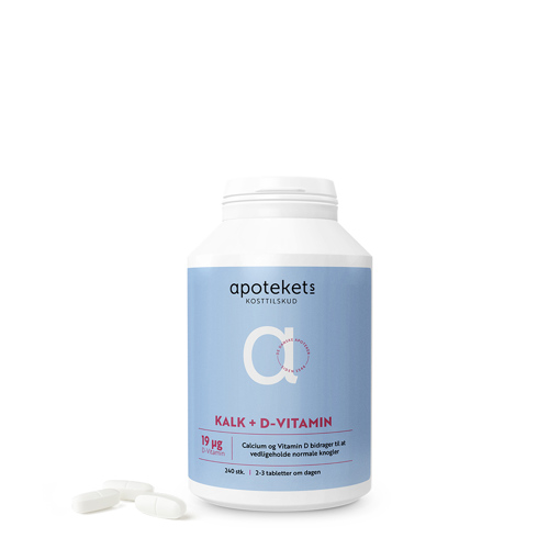 Apotekets Kalk + D-vitamin 19 µg, 240 stk.