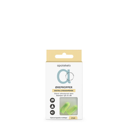 Apotekets Ørepropper Ekstra Lyddæmpende, 3 par