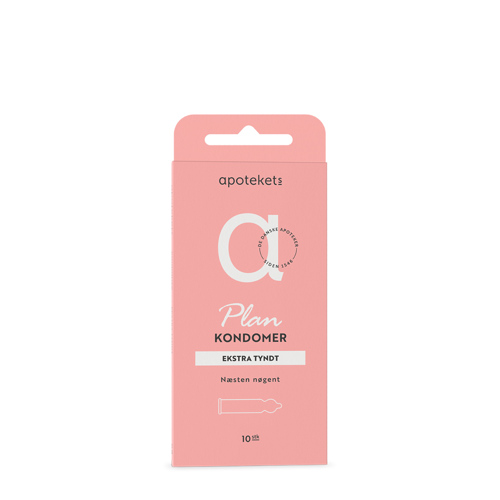 Apotekets PLAN kondomer Rød Ekstra tyndt, 10 stk.