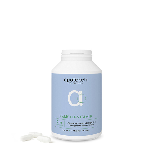Apotekets Kalk + D-vitamin 10 µg, 240 stk.