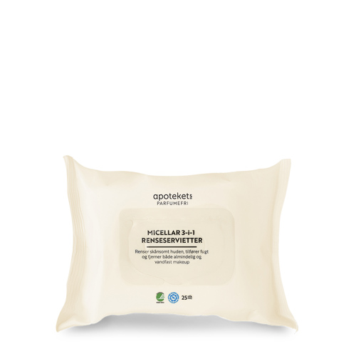 Apotekets Parfumefri Micellar 3-i-1 Renseservietter, 25 stk.