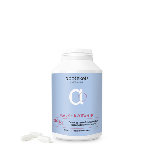 Apotekets Kalk + D-vitamin 20 µg, 240 stk.