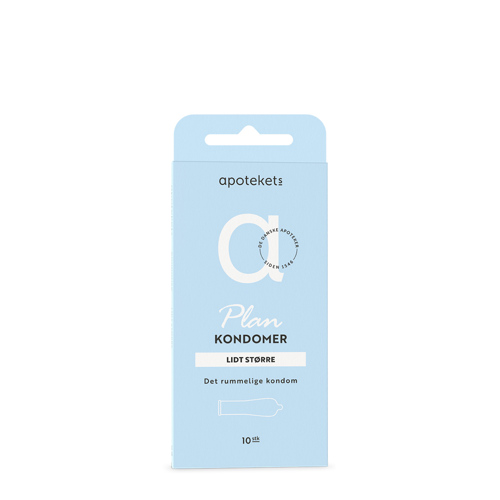 Apotekets PLAN kondomer Blå Lidt større, 10 stk.