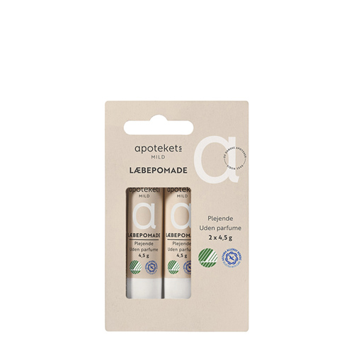Apotekets Parfumefri Læbepomade, 2 stk a' 4,5 g