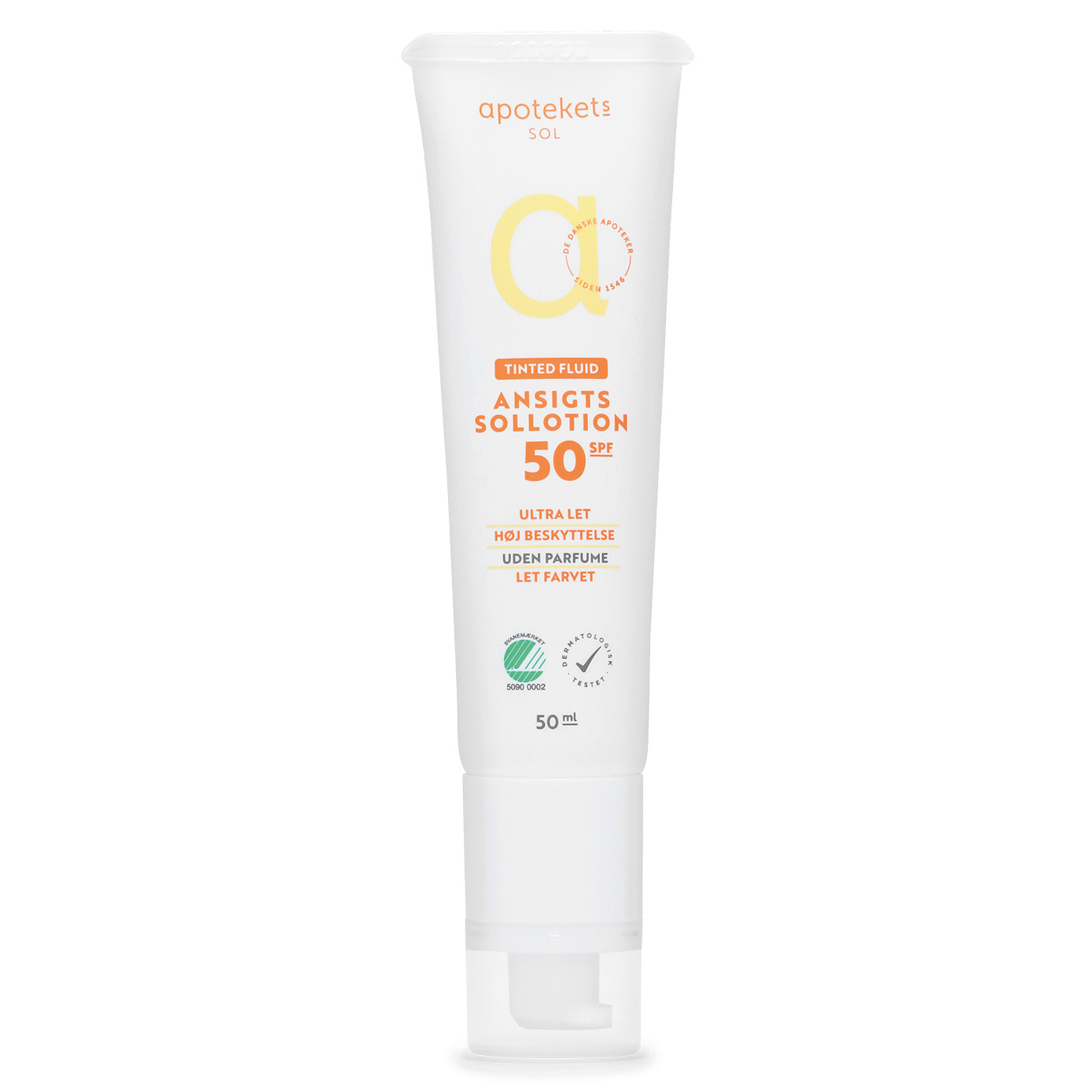 Apotekets Tinted Fluid Ansigtssollotion SPF 50